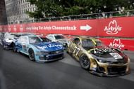Carson Hocevar (77) and Brad Keselowski (6) in the NASCAR Cup Series' Grant Park 165. Source: Getty
